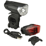 FISCHER Fahrrad-LED/USB-Beleuchtungs-Set 35 Lux