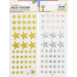 folia holographie-sticker "Sterne", gold und silber