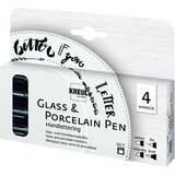 KREUL glass & porcelain Pen Handlettering, 4er-Set