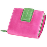 MIKA Damengeldbrse, aus Leder, Farbe: pink-grn