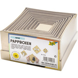 folia pappboxen NATUR, eckig, 12 Stck sortiert