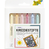 folia kreidestifte-set PASTELL, farbig sortiert, 6er Etui