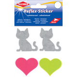 KLEIBER reflex-sticker "Katzen & Herz", silber/gelb