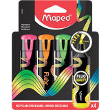 Maped textmarker FLEX, flexible Spitze, 4er Kartonetui