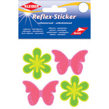 KLEIBER reflex-sticker "Blume & Schmetterling", gelb/pink