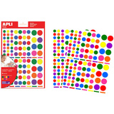 APLI kids Sticker "Rund", auf Bogen, farbig sortiert