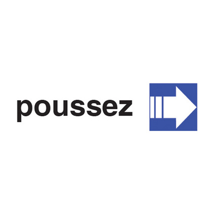 pavo Hinweisschild "poussez", (B)170 x (H)47 mm