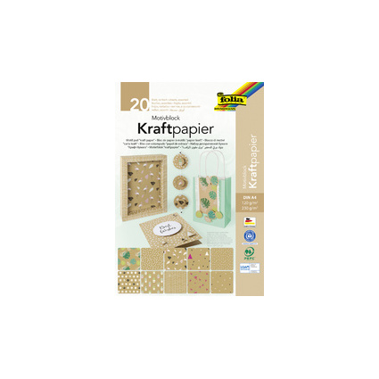 folia Motivblock "Kraftpapier", DIN A4, 20 Blatt