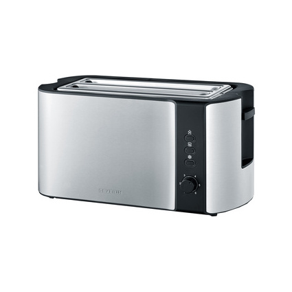 SEVERIN 4-Scheiben-Toaster AT 2590, Edelstahl / schwarz