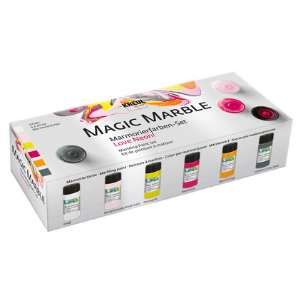 KREUL Marmorierfarbe "Magic Marble", Set Love Neon!