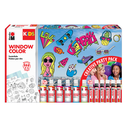 Marabu KiDS Window Color-Set "Party Pack", 6 x 80 ml