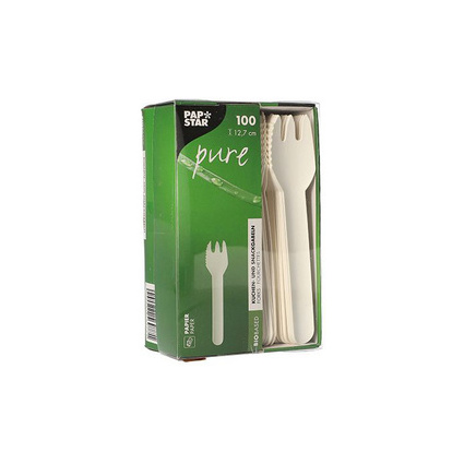 <small>PAPSTAR Papier-Kuchengabeln "pure" Länge: 127 mm weiß (88239)</small>
