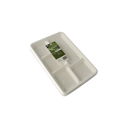 <small>PAPSTAR Zuckerrohr-Menü-Tray "pure" 5-geteilt weiß (88275)</small>