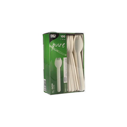 <small>PAPSTAR Papier-Göffel "pure" Länge: 160 mm weiß (88240)</small>