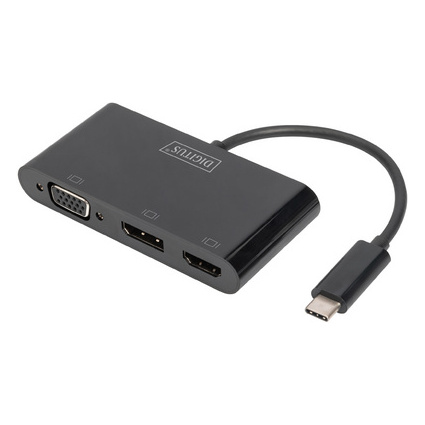 DIGITUS USB-C 3in1 Triple Monitor-Adapter (HDMI, DP, VGA)