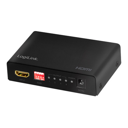 LogiLink 4K/60 Hz HDMI Splitter, Downscaler, EDID, 4-fach