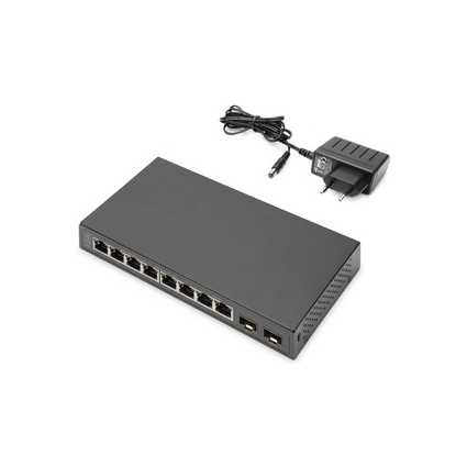 <small>DIGITUS Desktop Gigabit Switch 8 Port + 2 Gigabit SFP Ports (DN-80067)</small>