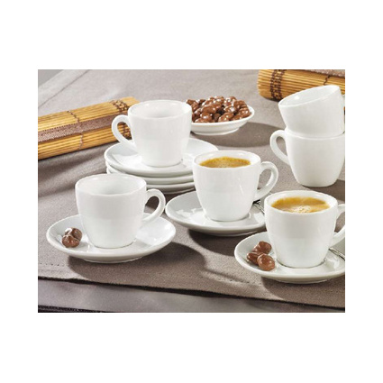 Esmeyer Espresso-Tassen "Bistro", 6er Set, wei