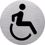 helit piktogramm "the badge" wc Behinderte", rund, silber