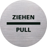 helit piktogramm "the badge" ZIEHEN/PULL, rund, silber