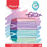 Maped textmarker FLUO'PEPS glitter PASTEL, 4er Kartonetui