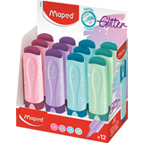 Maped textmarker FLUO'PEPS glitter PASTEL, 12er Display