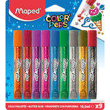 Maped glitzerkleber COLOR'PEPS, 9 x 10,5 ml, Blisterkarte