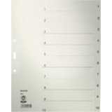LEITZ Tauenpapier-Register, Zahlen, a4 Überbreite, 1-10,grau