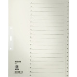 LEITZ Tauenpapier-Register, Zahlen, a4 Überbreite, 1-20,grau