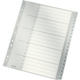 LEITZ Kunststoff-Register, Zahlen, a4 berbreite, 1-20, grau