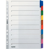 LEITZ Mylarkarton-Register, blanko, A4, 10-teilig, grau