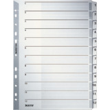 LEITZ Mylarkarton-Register, Zahlen, A4, 1-12, 12-teilig,grau