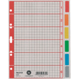 LEITZ karton-register extrastark, blanko, A5, 6-teilig, grau
