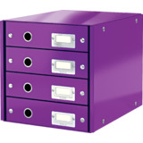 LEITZ schubladenbox Click & store WOW, 4 Schübe, violett