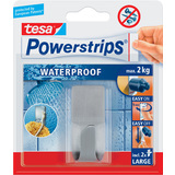 tesa powerstrips Haken zoom WATERPROOF Large, Metall, silber