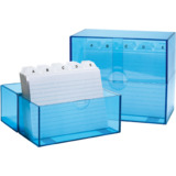 WEDO karteikasten A6 quer, blau-transparent, bestckt