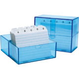 WEDO karteikasten A7 quer, blau-transparent, bestckt