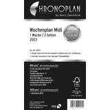 CHRONOPLAN wochenplan 2023, 1 Woche/2 Seiten, Midi, Zeilen
