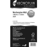 CHRONOPLAN wochenplan 2024, 1 Woche/2 Seiten, Midi, Spalten