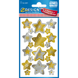 Avery zweckform ZDesign weihnachts-sticker Sterne, geprägt