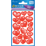 ZDesign creative Sticker "Herzen", beglimmert, rot
