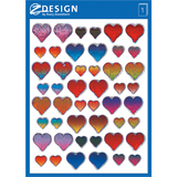 AVERY zweckform Z-Design crystal Sticker "Herzen bunt"