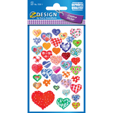 ZDesign creative Sticker "Herzen", geglimmert, bunt
