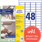 AVERY zweckform Stick+Lift Etiketten, 45,7 x 21,2 mm, wei