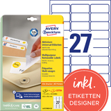 AVERY zweckform Stick+Lift Etiketten, 63,5 x 29,6 mm, wei