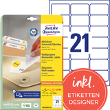 AVERY zweckform Stick+Lift Etiketten, 63,5 x 38,1 mm, wei
