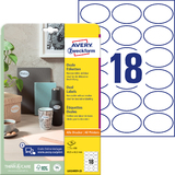 AVERY zweckform Stick+Lift Etiketten, 63,5 x 42,3 mm, oval