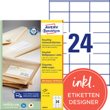 AVERY zweckform Recycling Universal-Etiketten, 70 x 36 mm