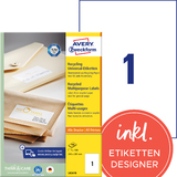 AVERY zweckform Recycling Universal-Etiketten, 210 x 297 mm