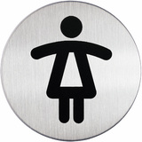 DURABLE piktogramm "WC-Damen", Durchmesser: 83 mm, silber